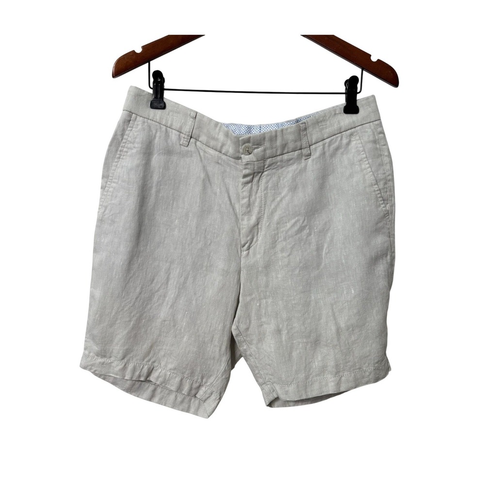 Ballin Linen Shorts Mens 32 Bone Off White Golf Vacation Resortwear Chino